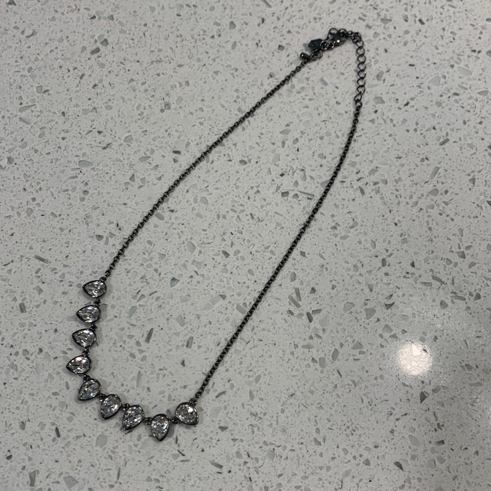 Touchstone Crystal by Swarovski Gunmetal Necklace